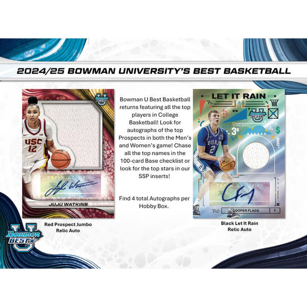 2024/25 Bowman University Best Basketball Hobby 12 Box Case